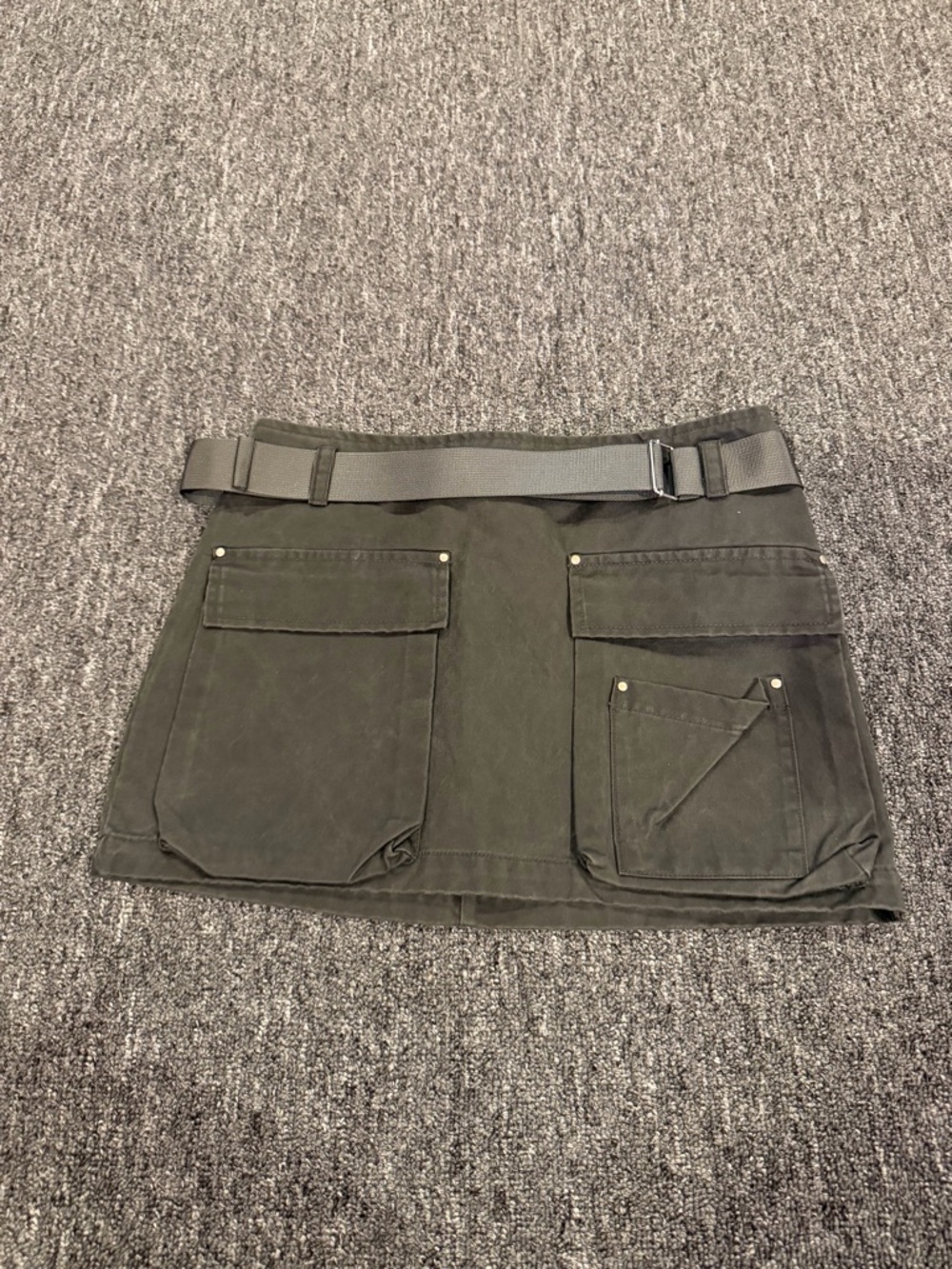 Zara Olive Green Utility Mini Skirt Like New